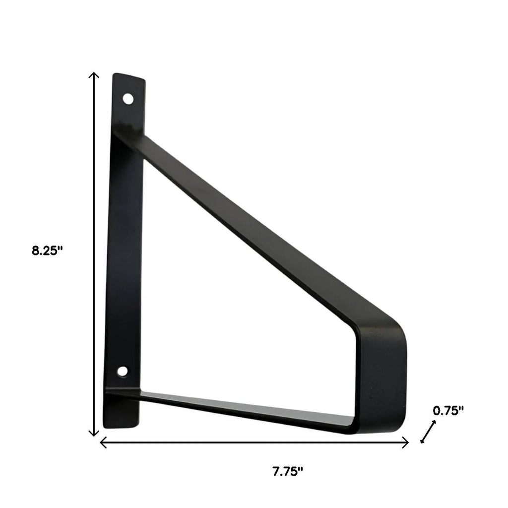 Black Metal U-Shaped Shelf Brackets 2 Pack, Heavy Duty Floating Supports for Wood Shelves Industrial Farmhouse Wall Decor