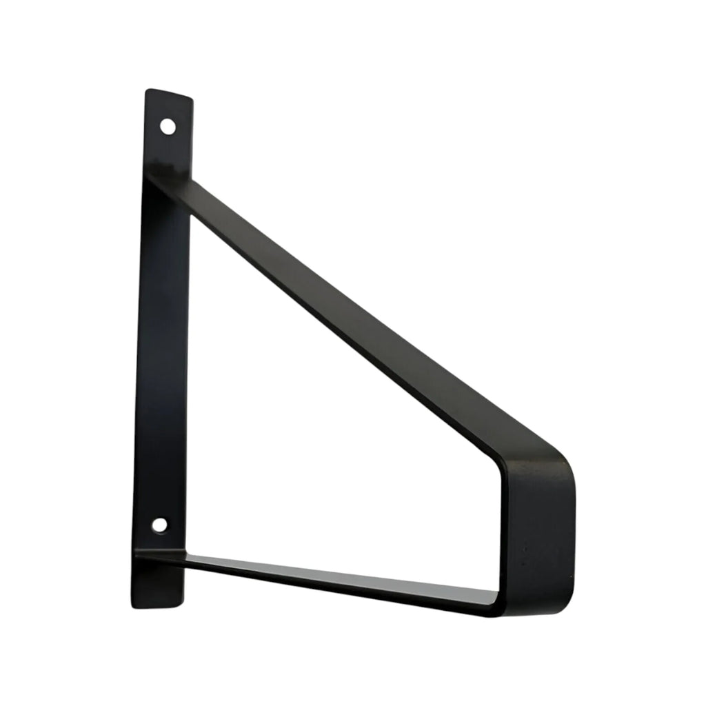 Black Metal U-Shaped Shelf Brackets 2 Pack, Heavy Duty Floating Supports for Wood Shelves Industrial Farmhouse Wall Decor