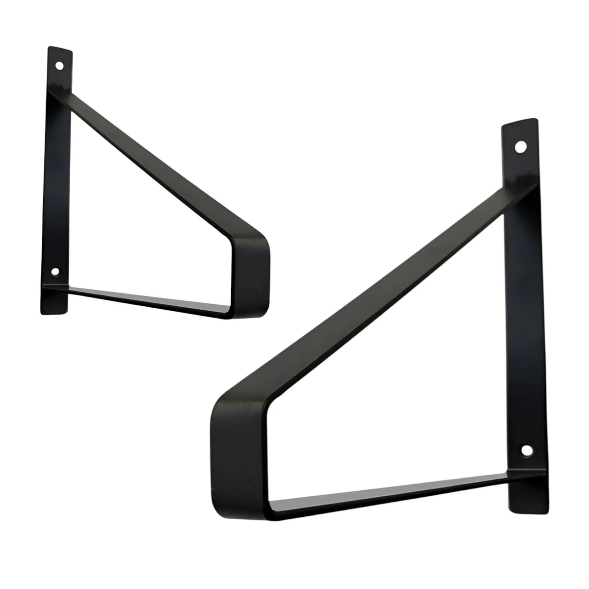 Black Metal U-Shaped Shelf Brackets 2 Pack, Heavy Duty Floating Supports for Wood Shelves Industrial Farmhouse Wall Decor