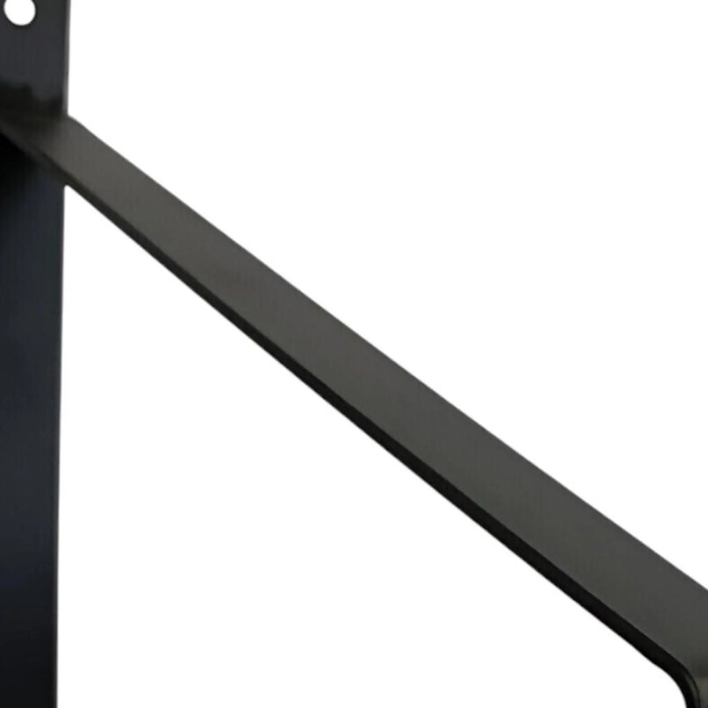 Black Metal U-Shaped Shelf Brackets 2 Pack, Heavy Duty Floating Supports for Wood Shelves Industrial Farmhouse Wall Decor