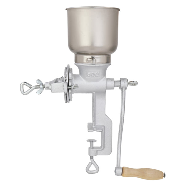 AEELLEEA Manual Hand Crank Grain Mill with Stainless Steel Hopper, Adjustable Cast Iron Table Mount Grinder for Wheat Corn Coffee Nuts