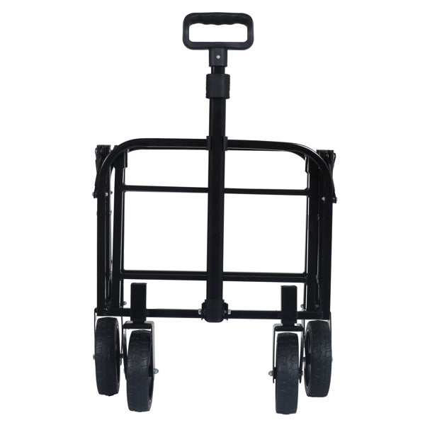 Collapsible Heavy Duty Utility Wagon Cart, All-Terrain Folding Rolling Cart with Side Pockets for Camping Grocery Beach Garden Outdoor Use