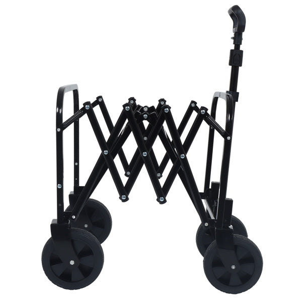 Collapsible Heavy Duty Utility Wagon Cart, All-Terrain Folding Rolling Cart with Side Pockets for Camping Grocery Beach Garden Outdoor Use