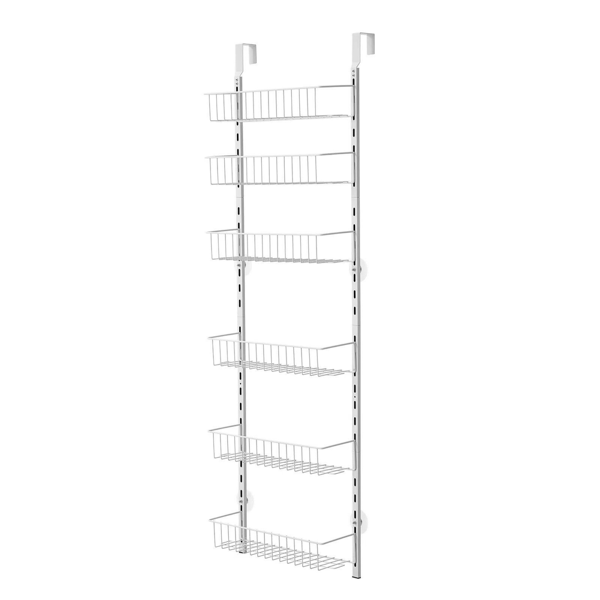 6-Tier Over The Door Organizer Rack, Adjustable Height Hanging Mesh Basket Storage for Kitchen Pantry Bathroom Closet