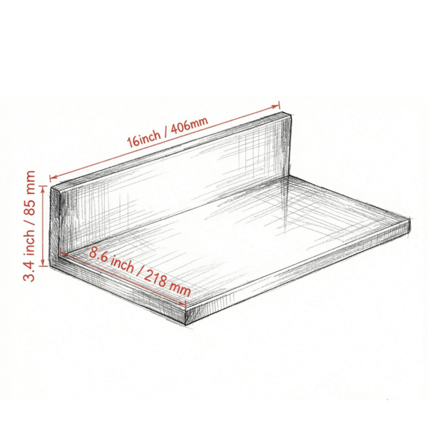 2 Pack 16" Brushed Stainless Steel Floating Wall Shelves, Heavy Duty Metal Shelf with Back Lip for Kitchen Spice Bathroom Storage