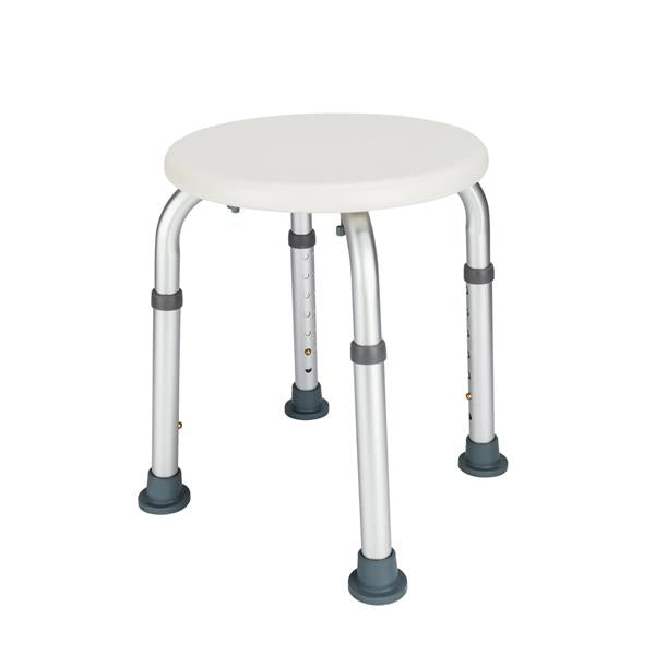 Adjustable Round Shower Stool, 7 Height Aluminum Bath Seat with Non-Slip Surface, Heavy Duty Shower Chair for Elderly Disabled Bathroom Safety