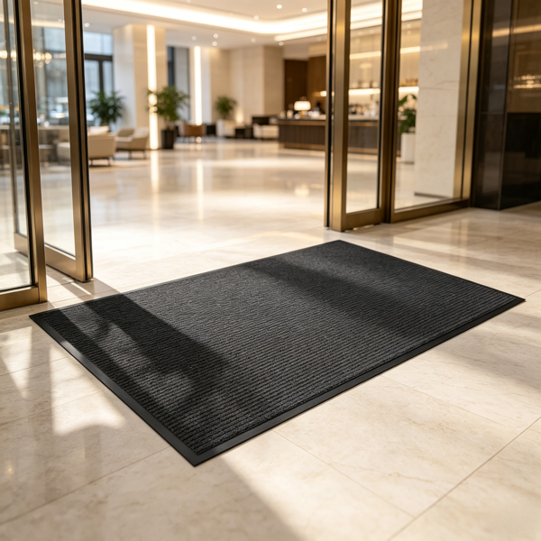 Heavy Duty Non-Slip Door Mat, Low Profile Dirt Trapper Absorbent Entrance Rug with Rubber Back, Indoor Outdoor Floor Mat for Entryway Garage Office