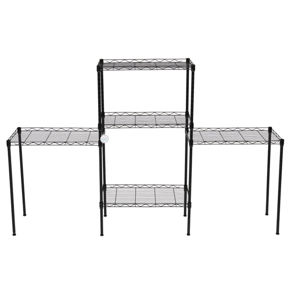 Expandable 5-Tier Wire Shelving Unit, Adjustable Height Heavy Duty Metal Storage Rack, Steel Shelf for Kitchen Pantry Closet Garage Organization