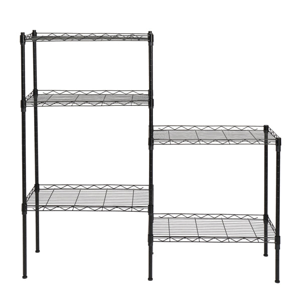 Expandable 5-Tier Wire Shelving Unit, Adjustable Height Heavy Duty Metal Storage Rack, Steel Shelf for Kitchen Pantry Closet Garage Organization