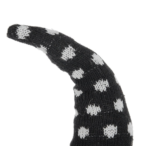 2 Pack Halloween Polka Dot Knit Witch Hat Shelf Sitter Gnome, Plush Stuffed Gnome with Broom Striped Legs for Mantel Table Holiday Home Decor
