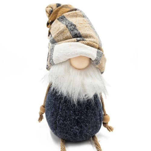 3 Pack Rustic Plaid Hat Shelf Sitter Gnome, Plush Stuffed Gnome with Rope Legs Wooden Beads for Christmas Mantel Tabletop Holiday Home Decor