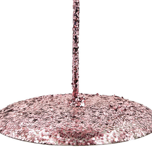 2 Pack Pink Glitter Christmas Tree with Star Topper, Sparkly Sequin Cone Tree on Stand for Mantel Tabletop Tiered Tray Holiday Home Decor