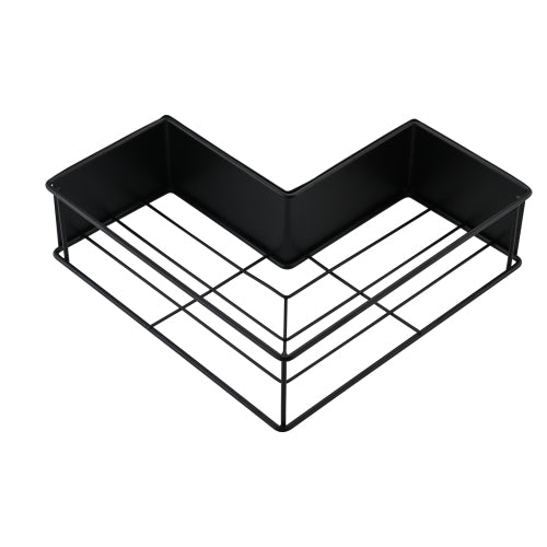 AEELLEEA 2-Pack Adhesive Corner Shower Caddy Set with Soap Holder and 4 Hooks, Black Metal Bathroom Organizer