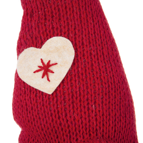 AEELLEEA 4-Piece Christmas Gnome Tabletop Set, Red and White Fabric Figures with Knit Hats and Faux-Fur Beards