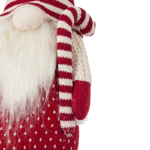 AEELLEEA 4-Piece Christmas Gnome Tabletop Set, Red and White Fabric Figures with Knit Hats and Faux-Fur Beards