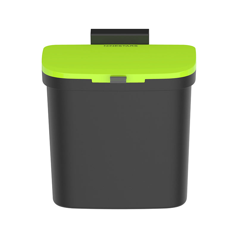 Kitchen Cabinet Door Hanging Trash Can 4L Counter Scrap Collector Small Indoor Bin Lid Manual Open Slim Wall Mount Waste Container Removable Hook Compact Plastic for RV Bathroom Dorm Pantry Sink
