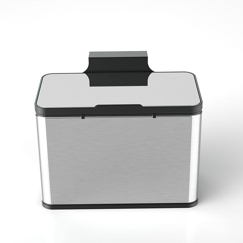 Wall Mounted Sliding Lid Trash Can, Compact Space-Saving Garbage Bin, Hanging Waste Basket for Kitchen & Bathroom