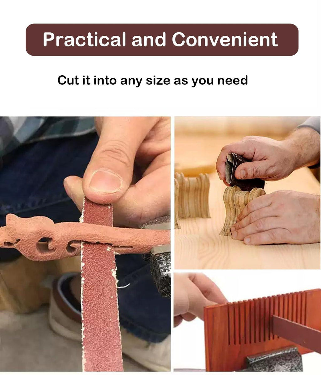 Emery Cloth Sandpaper Roll with Dispenser, 1" x 20' Rolls 6 Assorted Grit Wet Dry Sand Sheets for Metal Automotive Furniture Wood Polishing