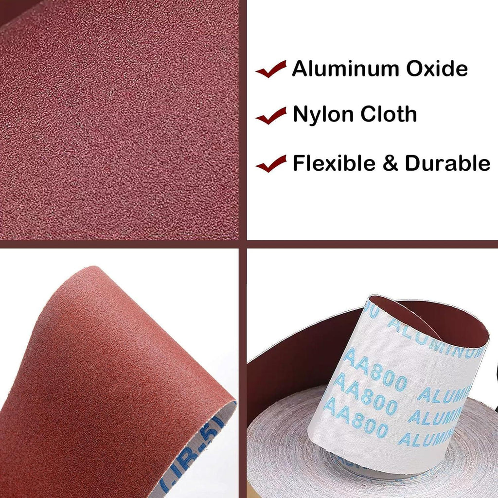 Emery Cloth Sandpaper Roll with Dispenser, 1" x 20' Rolls 5 Assorted Grit Wet Dry Sand Sheets for Metal Automotive Furniture Wood Polishing