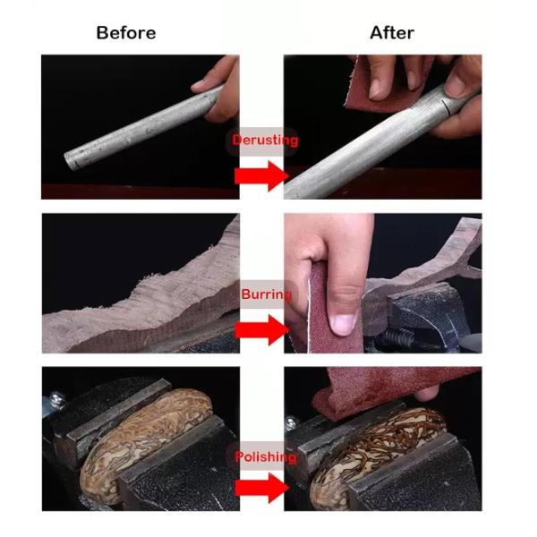 Emery Cloth Sandpaper Roll with Dispenser, 1" x 20' Rolls 6 Assorted Grit Wet Dry Sand Sheets for Metal Automotive Furniture Wood Polishing