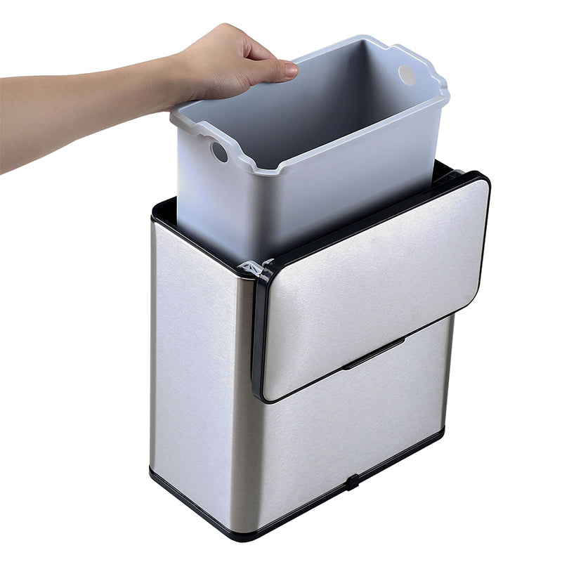 Wall Mounted Sliding Lid Trash Can, Compact Space-Saving Garbage Bin, Hanging Waste Basket for Kitchen & Bathroom
