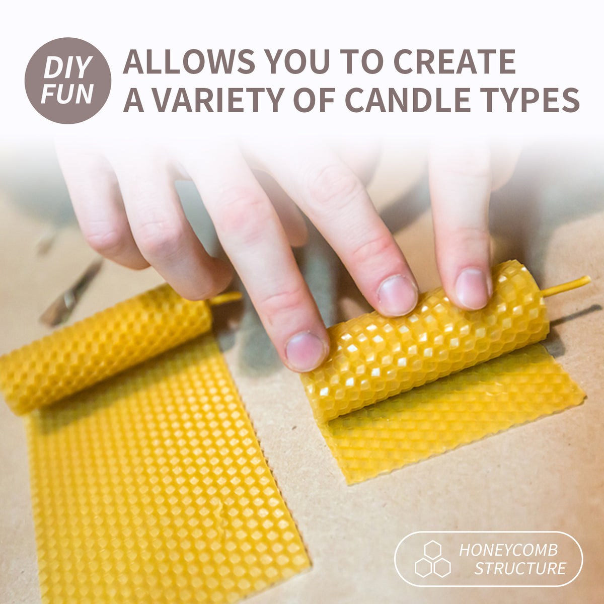 Beeswax Candle Making Kit, 10 Sheets Natural Pure Beeswax Honeycomb Sheets for DIY Rolled Candles, Craft Gift for Adults Kids