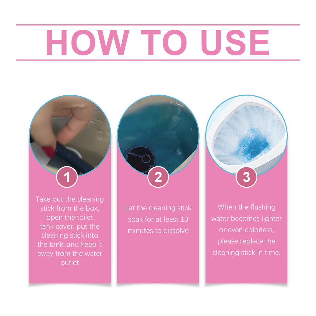 Multi-Functional Toilet Cleaning Sticks, Long Lasting Scent Toilet Tank Cleaner Sticks, Limescale & Stain Remover for Bathroom Toilet Bowl