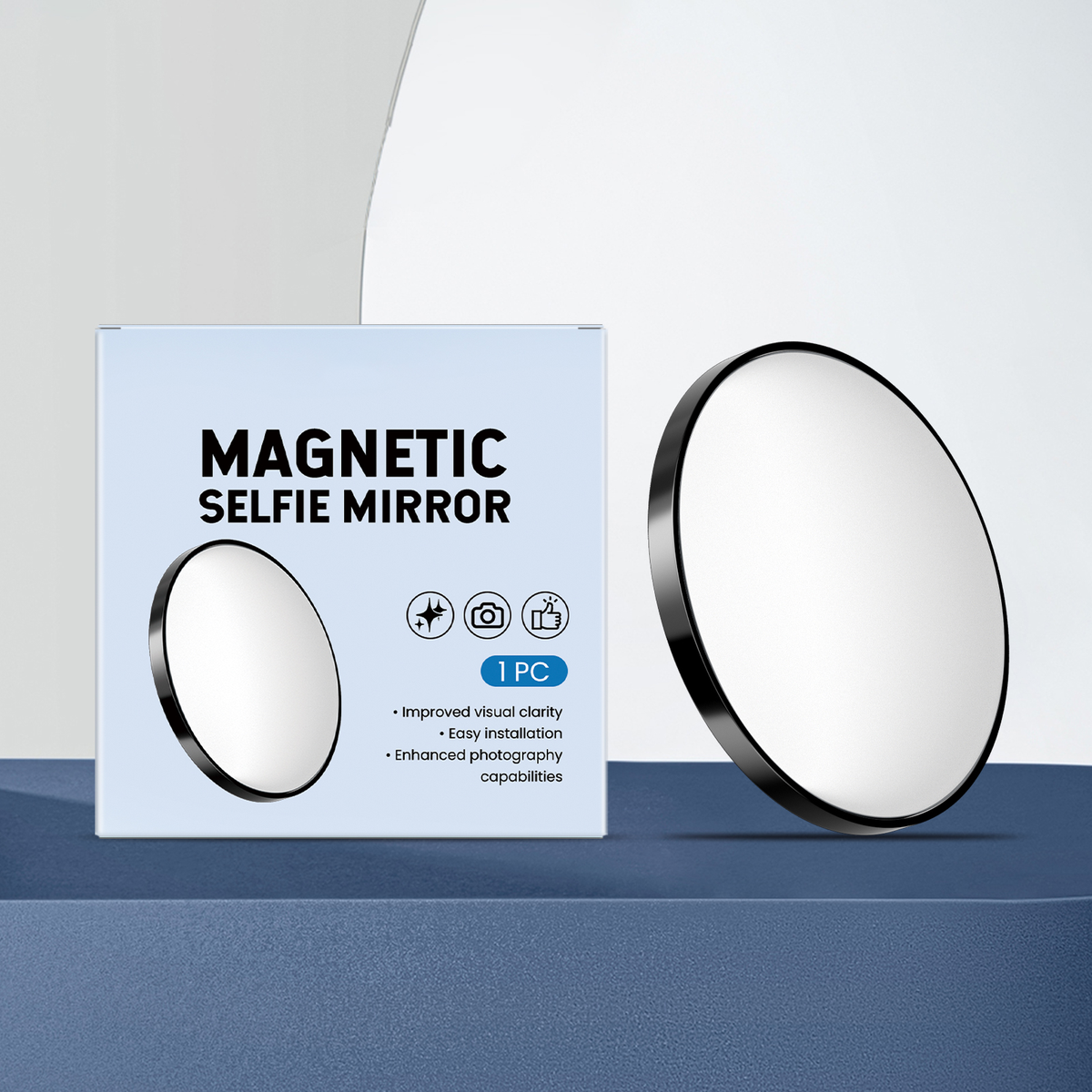 Magnetic Selfie Mirror for MagSafe Phone, Portable Rear Camera Selfie Accessory for Travel Group Photos