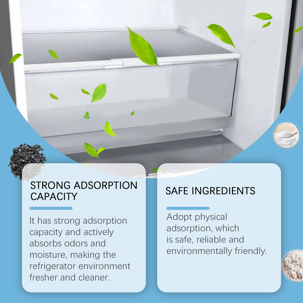 Refrigerator Deodorizer Box, Coconut Shell Activated Carbon Fridge Odor Absorber, 50g Natural Fridge Freshener Eliminates Odors Moisture