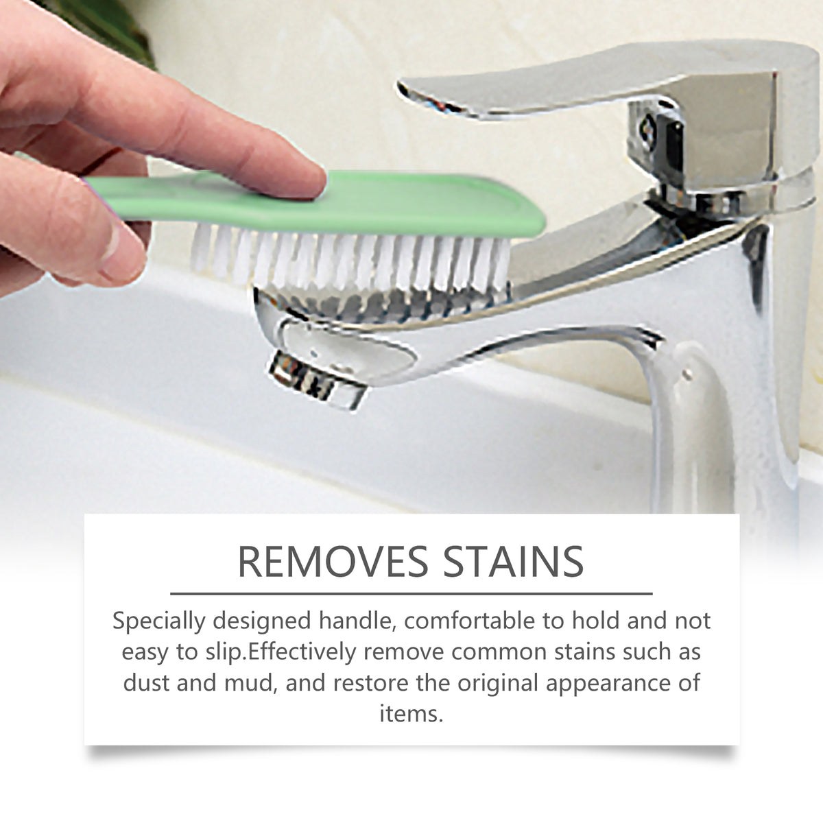Cleaning Brush 2 Pack, Multi-Purpose Scrub Brush with Comfort Grip for Shoes Clothes Sink Tile, Stiff Bristles Laundry Brush