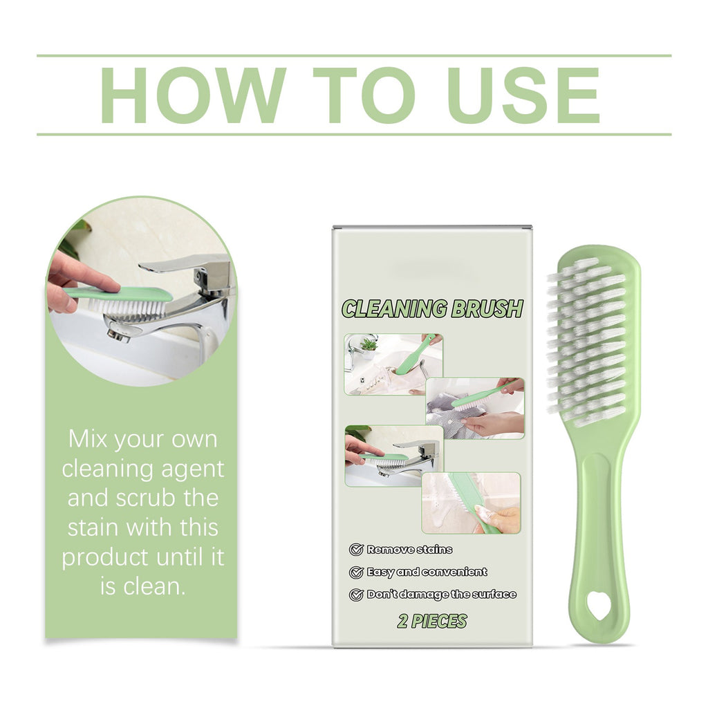 Cleaning Brush 2 Pack, Multi-Purpose Scrub Brush with Comfort Grip for Shoes Clothes Sink Tile, Stiff Bristles Laundry Brush