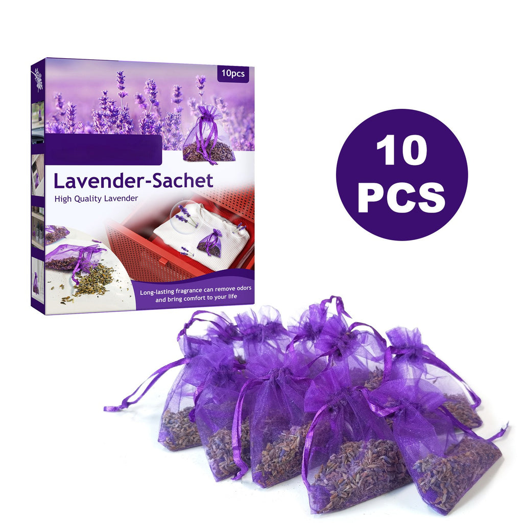Lavender Sachets, 10 Pack Dried Lavender Bags for Closet Drawer Car, Natural Lavender Scent Sachets Drawer Fresheners