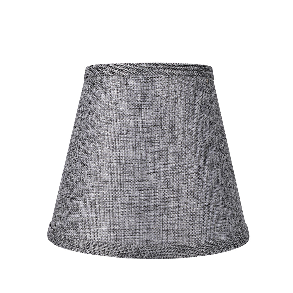 Gray Linen Clip-On Lamp Shades 5"×7"×8", Fabric Replacement Shades for Wall Sconces & Chandeliers