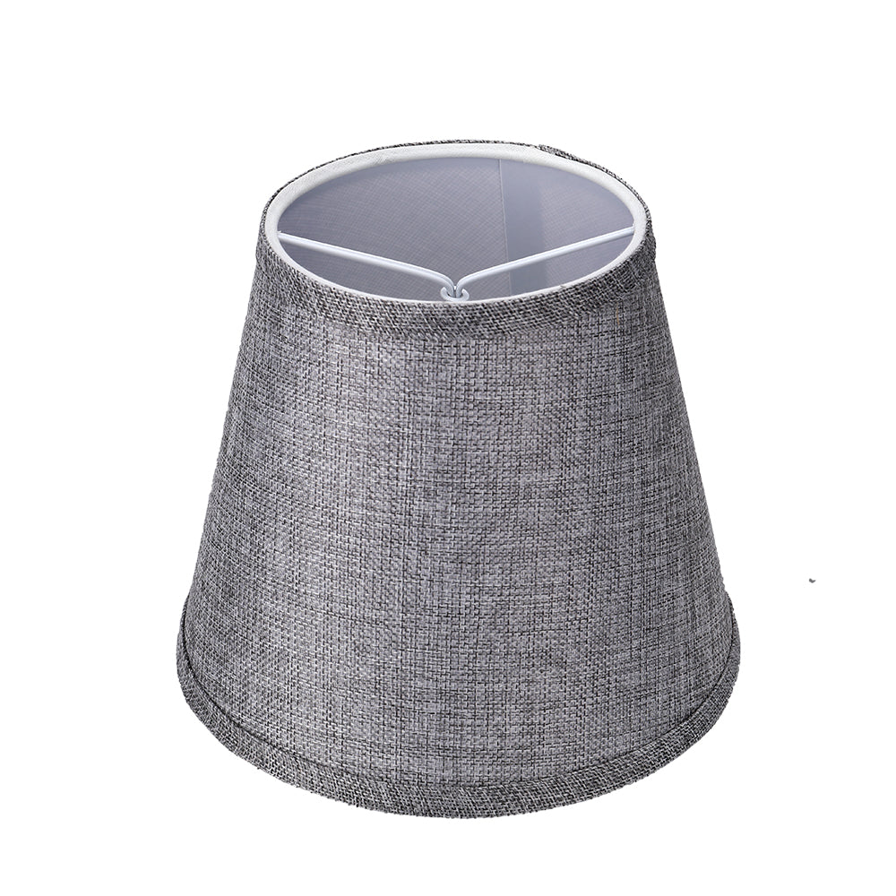 Gray Linen Clip-On Lamp Shades 5"×7"×8", Fabric Replacement Shades for Wall Sconces & Chandeliers