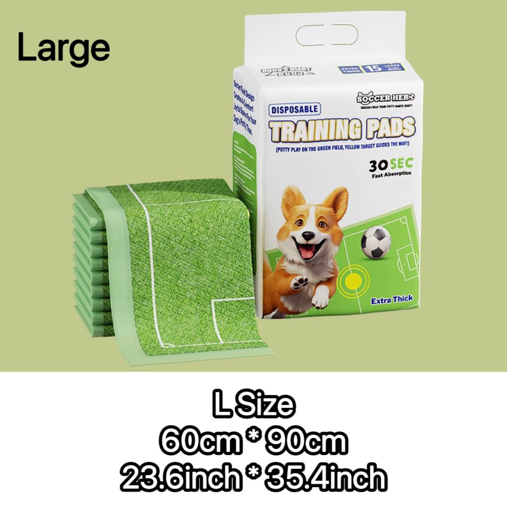 Pee Pads for Dogs, Plant-Based, Leak-Proof, Absorbent, Puppy Training Pads, Target-like Induction, Soccer Court Design