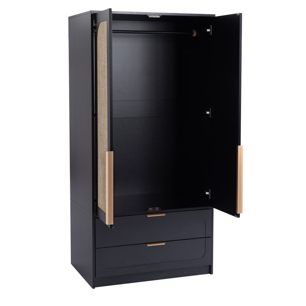 2 doors Armoire Wardrobe with 2 Drawers