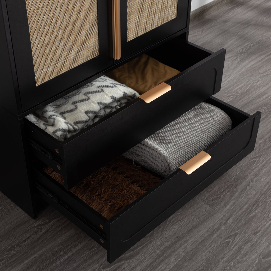 2 doors Armoire Wardrobe with 2 Drawers