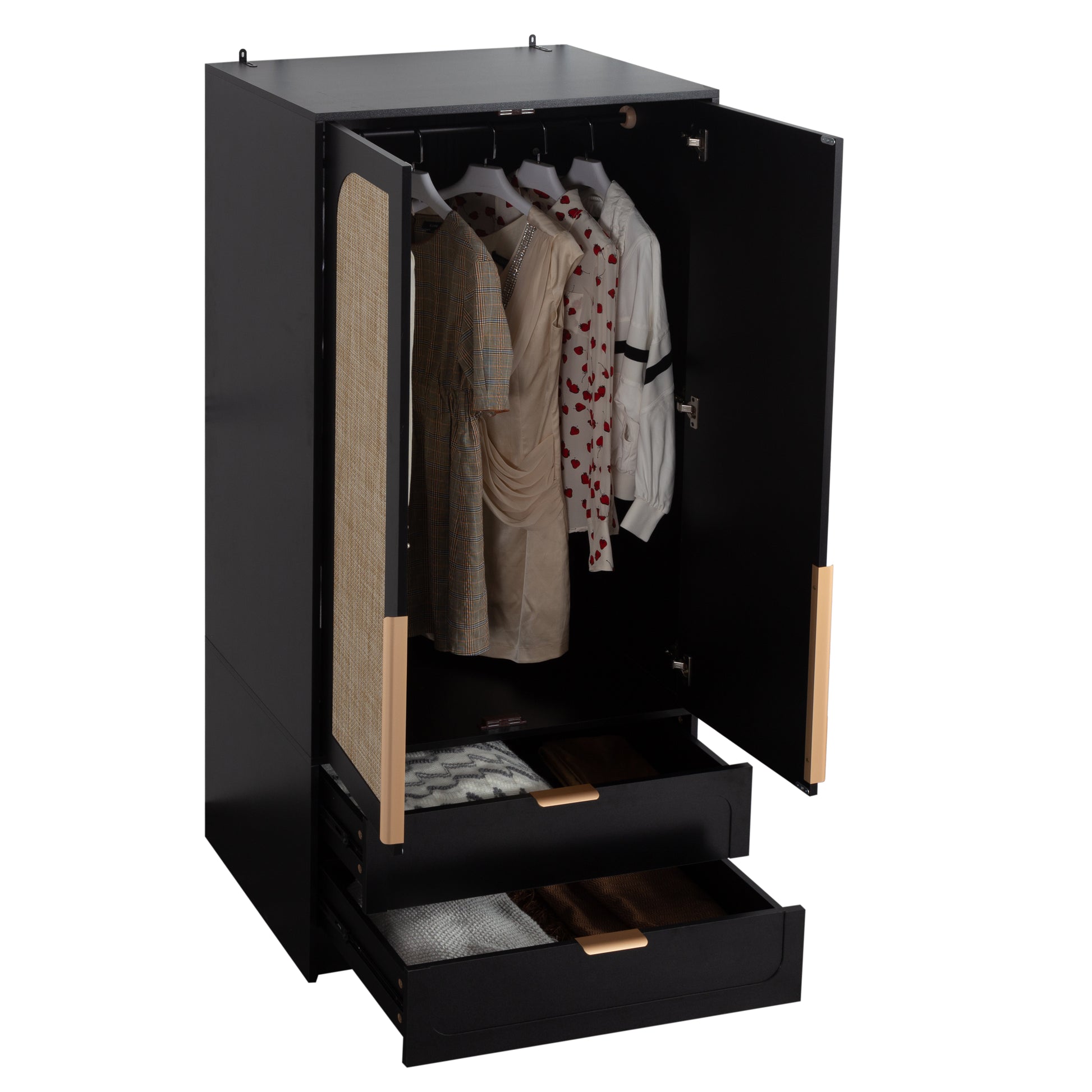 2 doors Armoire Wardrobe with 2 Drawers