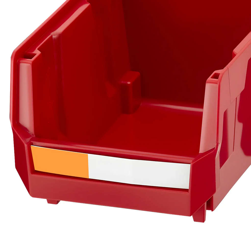 Wall Mounted Storage Bins, 12 Plastic Bins & 3 Metal Rails, Stackable Hardware Organizer for Screws, Nuts & Bolts, Red, Garage & Workshop