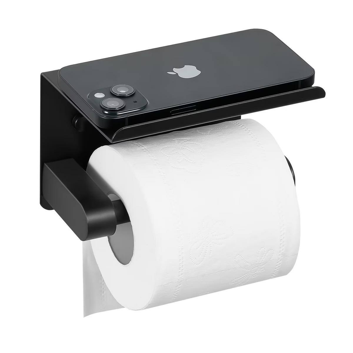 Wall Mounted Toilet Paper Holder with Shelf, Heavy Duty Bathroom Toilet Roll Holder for Mega Rolls, Rust Resistant Tissue Storage Rack for Bathroom Decor