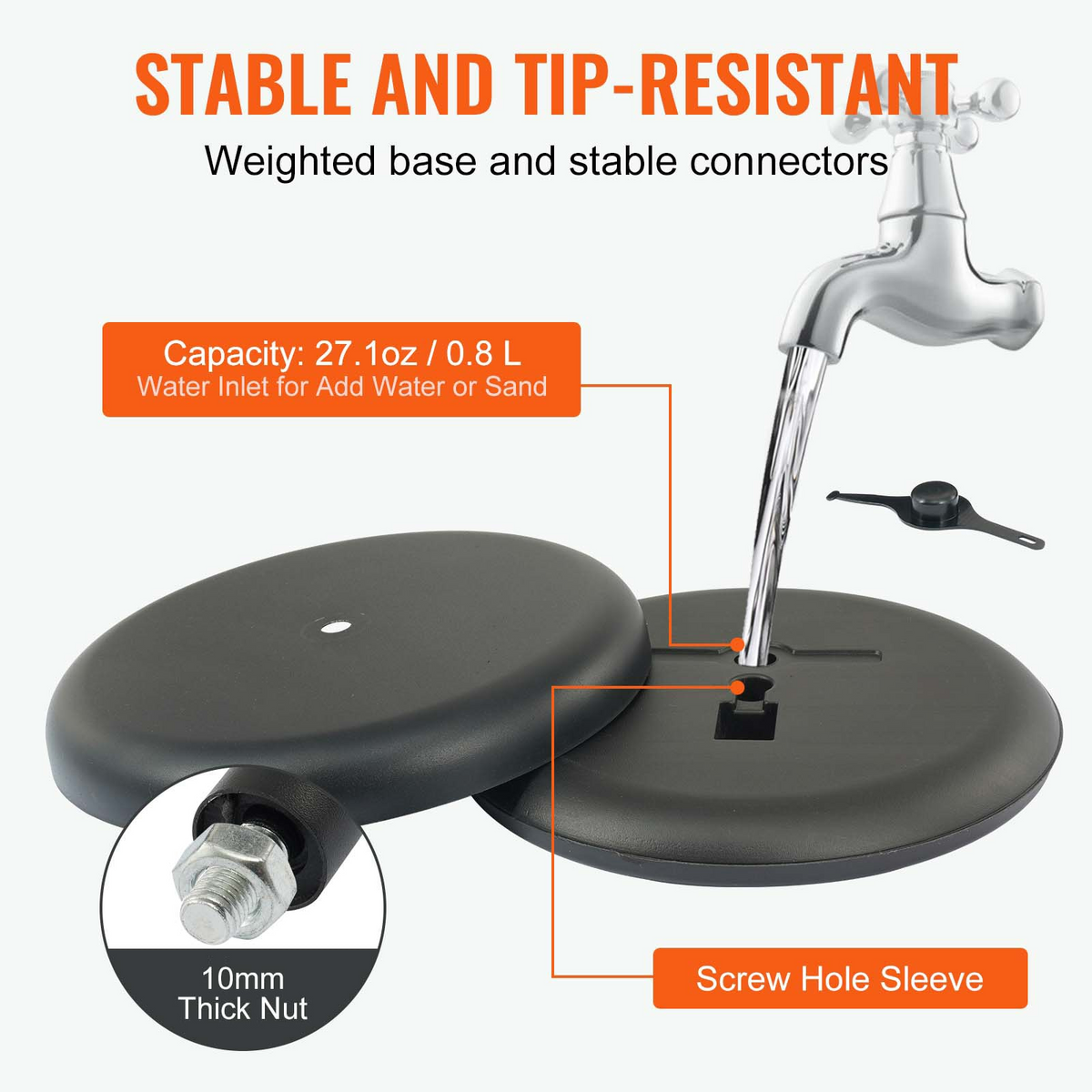 AEELLEEA-Floor Standing Sign Holder, Adjustable Pedestal Poster Stand with Round Base, Vertical & Horizontal Display for Business Advertisement