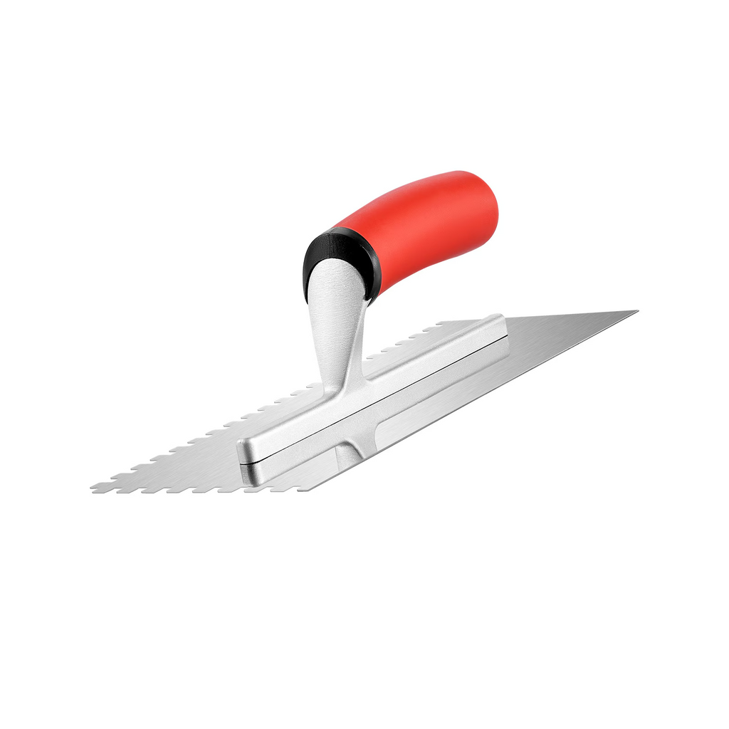 AEELLEEA-Stainless Steel Square Notched Tile Trowel 10.9x4.4in, Serrated Tiling Tool for Mortar and Adhesive Spreading