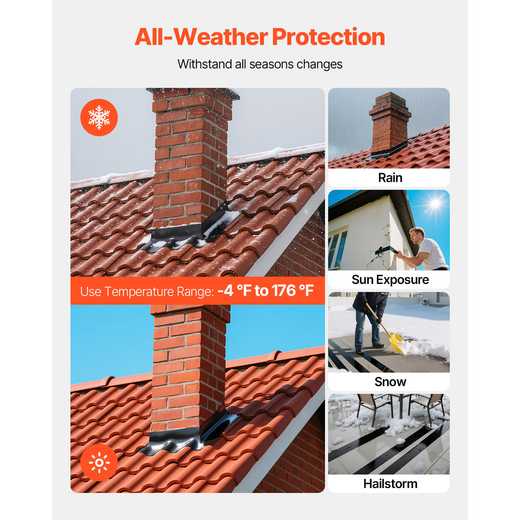 AEELLEEA-Waterproof Patch Seal Tape 4 inch x10 ft 2 Pack Black Weather Resistant Peel and Stick Repair Tape for Roof Wall Pipe Indoor Outdoor