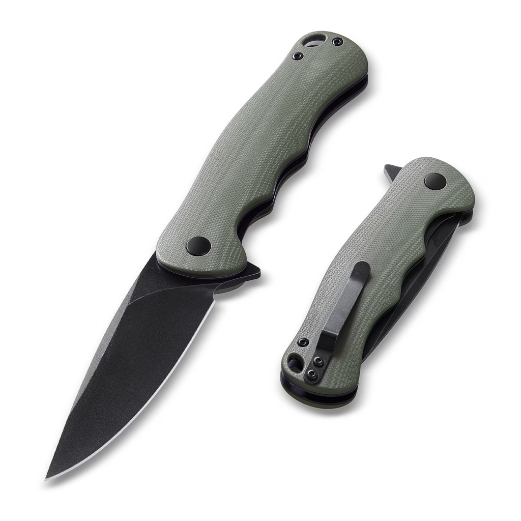 Folding Pocket Knife, 3.5 inch D2 Steel Blade Green G10 Handle EDC Knife with Pocket Clip, Portable Sharp Utility Knife for Camping Hiking Fishing Daily Use