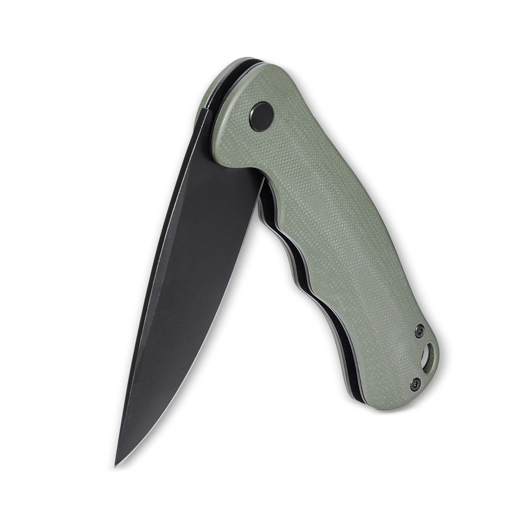Folding Pocket Knife, 3.5 inch D2 Steel Blade Green G10 Handle EDC Knife with Pocket Clip, Portable Sharp Utility Knife for Camping Hiking Fishing Daily Use