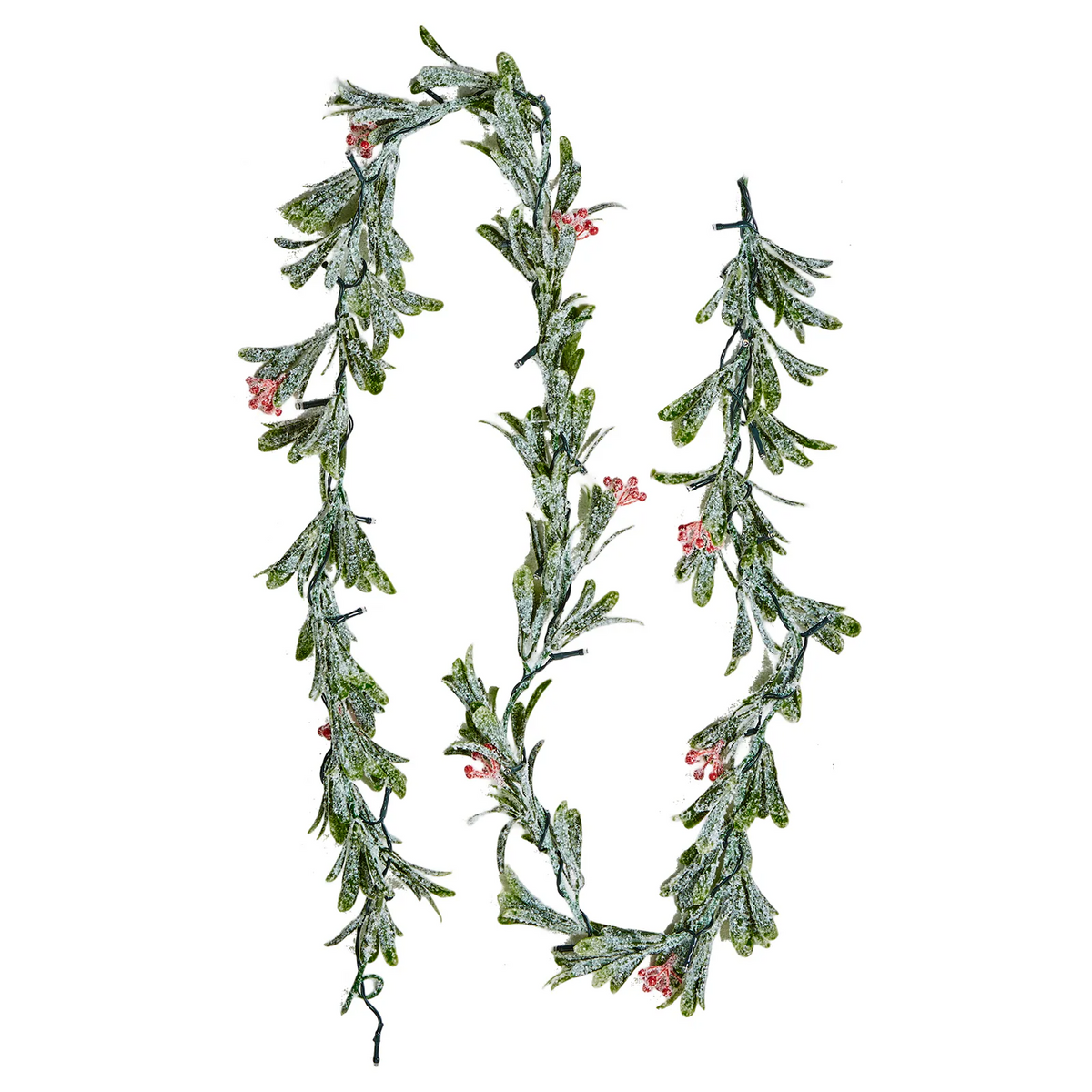 AEELLEEA-Christmas Garland with Vines Berries Olive Leaves, Artificial Greenery Wreath for Indoor Outdoor Holiday Decor, 6.6Ft