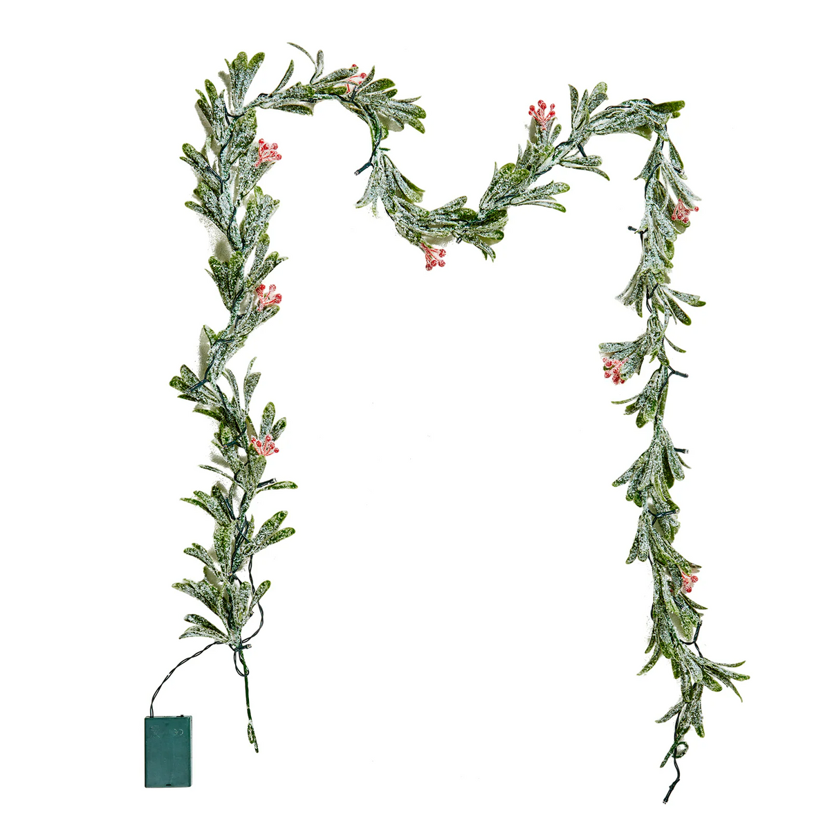 AEELLEEA-Christmas Garland with Vines Berries Olive Leaves, Artificial Greenery Wreath for Indoor Outdoor Holiday Decor, 6.6Ft