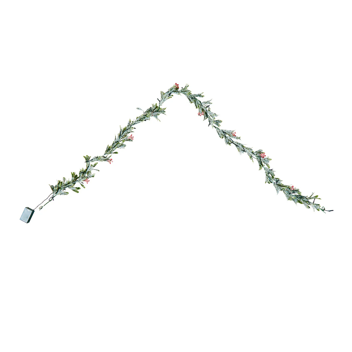 AEELLEEA-Christmas Garland with Vines Berries Olive Leaves, Artificial Greenery Wreath for Indoor Outdoor Holiday Decor, 6.6Ft