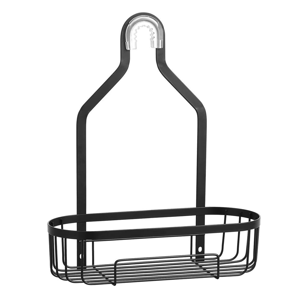 3-Tier Hanging Shower Caddy with Hooks & Soap Dish, Metal Bathroom Organizer, Self-Adhesive Wall Mount, Black