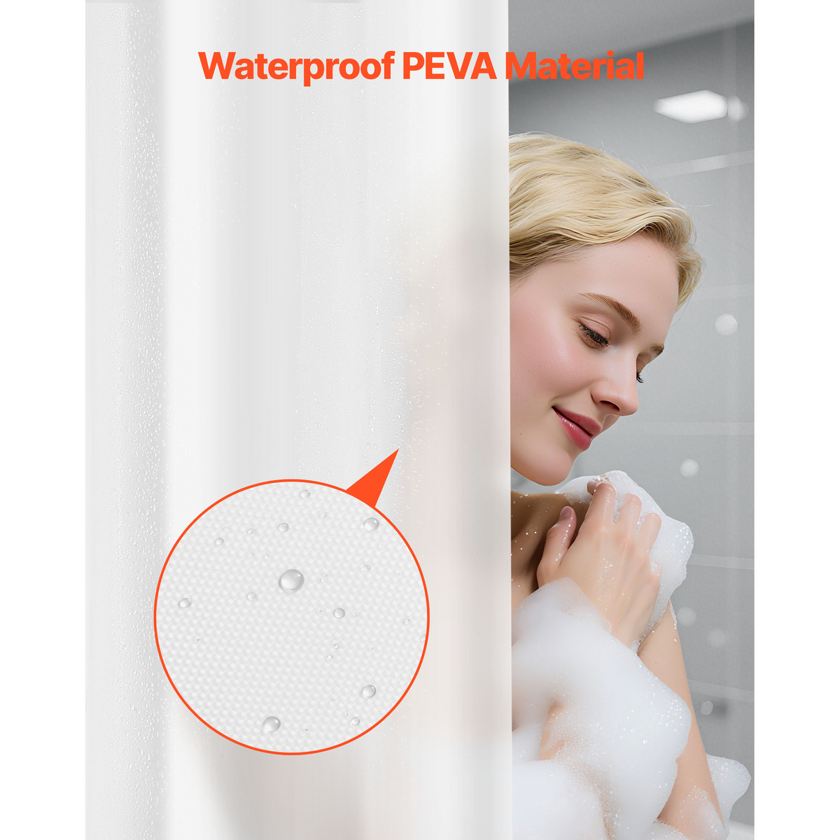Shower Curtain Liner, 2-Pack Waterproof Plastic Liners with 3 Magnets and 12 Rust-Resistant Metal Grommet, for Bathroom Showers & Bath Tubs